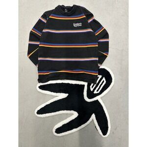 OVO October's Very Own Striped Long Sleeve Crewneck Sweatshirt Black Men's Large